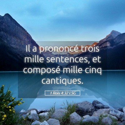 Picture 05 - 1 Rois 4:32 LSG - Il a prononcé trois mille sentences, et composé - Bible Verse Picture