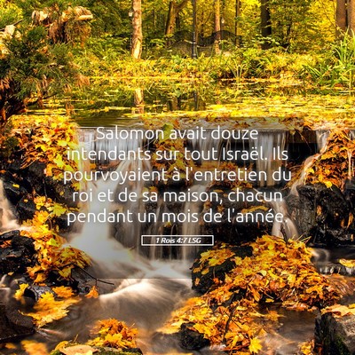 Picture 05 - 1 Rois 4:7 LSG - Salomon avait douze intendants sur tout Israël. - Bible Verse Picture