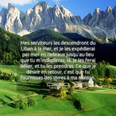 Picture 05 - 1 Rois 5:9 LSG - Mes serviteurs les descendront du Liban à la - Bible Verse Picture