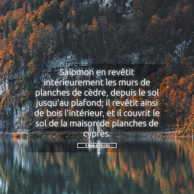 Picture 05 - 1 Rois 6:15 LSG - Salomon en revêtit intérieurement les murs de - Bible Verse Picture