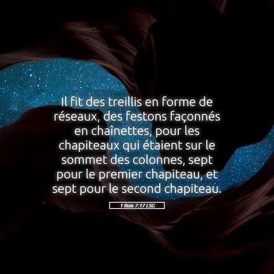 Picture 05 - 1 Rois 7:17 LSG - Il fit des treillis en forme de réseaux, des - Bible Verse Picture