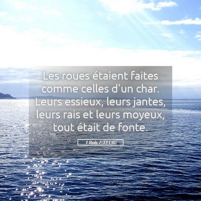 Picture 05 - 1 Rois 7:33 LSG - Les roues étaient faites comme celles d'un char. - Bible Verse Picture