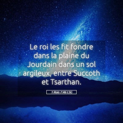 Picture 05 - 1 Rois 7:46 LSG - Le roi les fit fondre dans la plaine du Jourdain - Bible Verse Picture