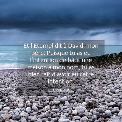 Picture 05 - 1 Rois 8:18 LSG - Et l'Eternel dit à David, mon père: Puisque tu - Bible Verse Picture