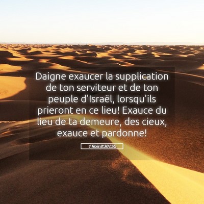 Picture 05 - 1 Rois 8:30 LSG - Daigne exaucer la supplication de ton serviteur - Bible Verse Picture