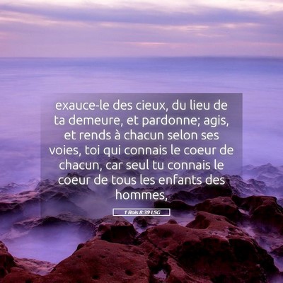 Picture 05 - 1 Rois 8:39 LSG - exauce-le des cieux, du lieu de ta demeure, et - Bible Verse Picture