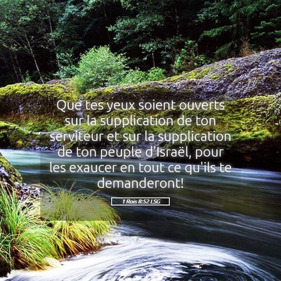 Picture 05 - 1 Rois 8:52 LSG - Que tes yeux soient ouverts sur la supplication - Bible Verse Picture