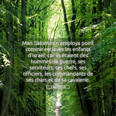 Picture 05 - 1 Rois 9:22 LSG - Mais Salomon n'employa point comme esclaves les - Bible Verse Picture
