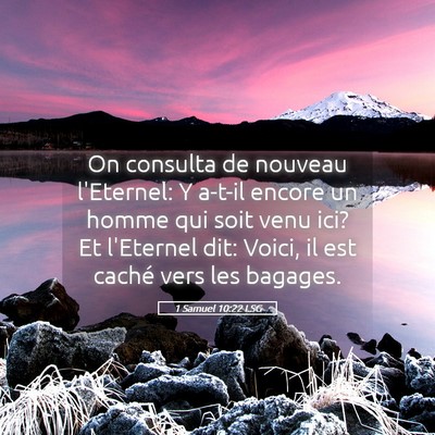 Picture 05 - 1 Samuel 10:22 LSG - On consulta de nouveau l'Eternel: Y a-t-il encore - Bible Verse Picture
