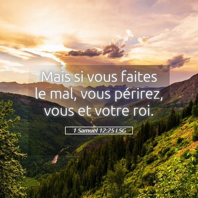 Picture 05 - 1 Samuel 12:25 LSG - Mais si vous faites le mal, vous périrez, vous - Bible Verse Picture