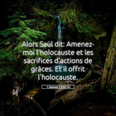 Picture 05 - 1 Samuel 13:9 LSG - Alors Saül dit: Amenez-moi l'holocauste et les - Bible Verse Picture