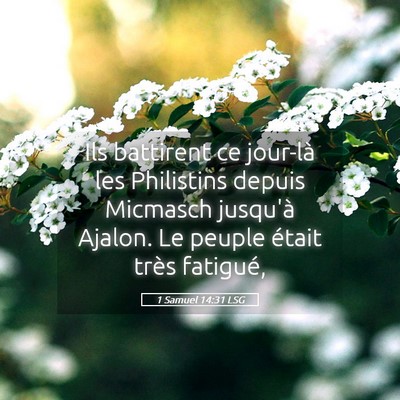 Picture 05 - 1 Samuel 14:31 LSG - Ils battirent ce jour-là les Philistins depuis - Bible Verse Picture