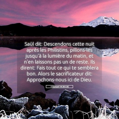Picture 05 - 1 Samuel 14:36 LSG - Saül dit: Descendons cette nuit après les - Bible Verse Picture