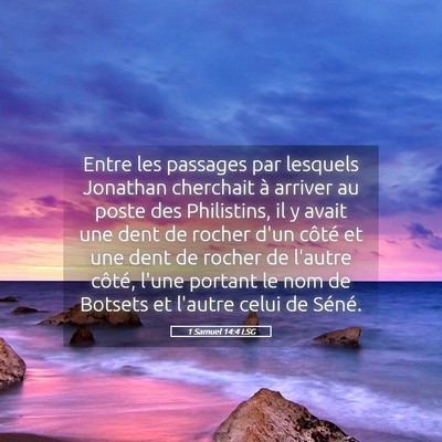 Picture 05 - 1 Samuel 14:4 LSG - Entre les passages par lesquels Jonathan - Bible Verse Picture