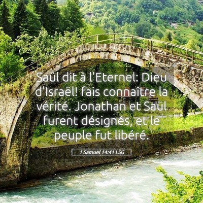 Picture 05 - 1 Samuel 14:41 LSG - Saül dit à l'Eternel: Dieu d'Israël! fais - Bible Verse Picture