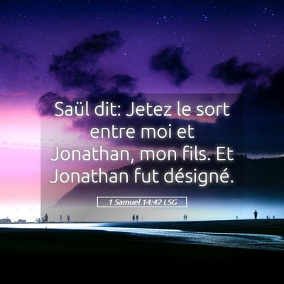 Picture 05 - 1 Samuel 14:42 LSG - Saül dit: Jetez le sort entre moi et Jonathan, - Bible Verse Picture