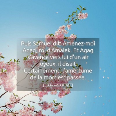 Picture 05 - 1 Samuel 15:32 LSG - Puis Samuel dit: Amenez-moi Agag, roi d'Amalek. - Bible Verse Picture