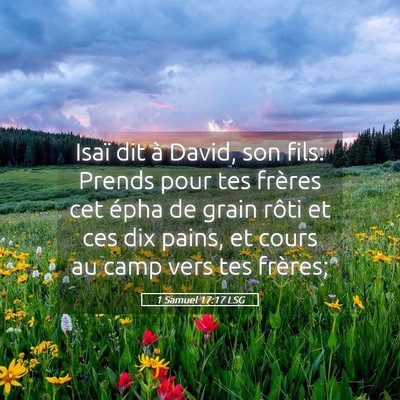 Picture 05 - 1 Samuel 17:17 LSG - Isaï dit à David, son fils: Prends pour tes - Bible Verse Picture