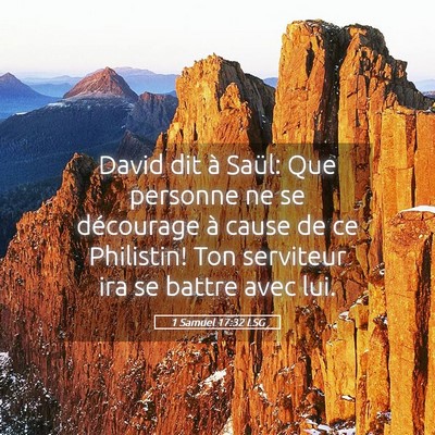 Picture 05 - 1 Samuel 17:32 LSG - David dit à Saül: Que personne ne se décourage - Bible Verse Picture