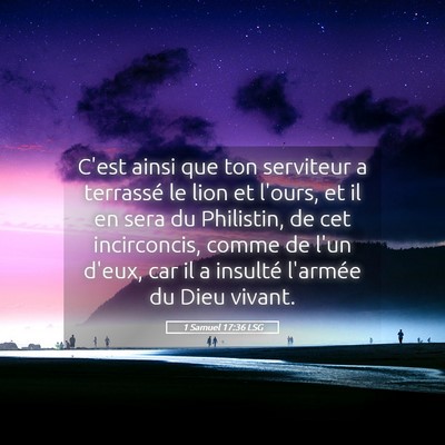 Picture 05 - 1 Samuel 17:36 LSG - C'est ainsi que ton serviteur a terrassé le lion - Bible Verse Picture