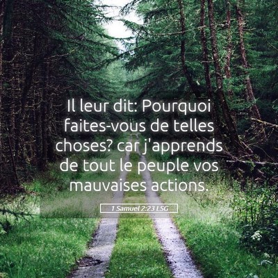 Picture 05 - 1 Samuel 2:23 LSG - Il leur dit: Pourquoi faites-vous de telles - Bible Verse Picture