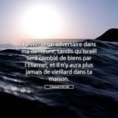 Picture 05 - 1 Samuel 2:32 LSG - Tu verras un adversaire dans ma demeure, tandis - Bible Verse Picture