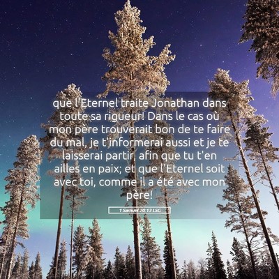Picture 05 - 1 Samuel 20:13 LSG - que l'Eternel traite Jonathan dans toute sa - Bible Verse Picture