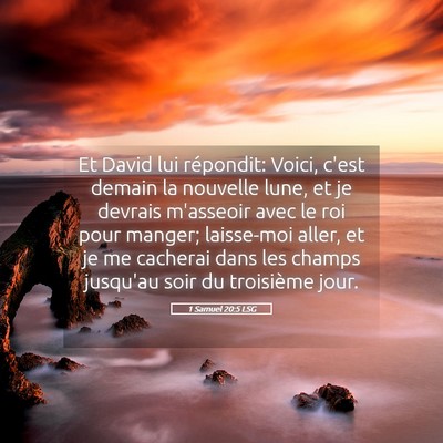 Picture 05 - 1 Samuel 20:5 LSG - Et David lui répondit: Voici, c'est demain la - Bible Verse Picture