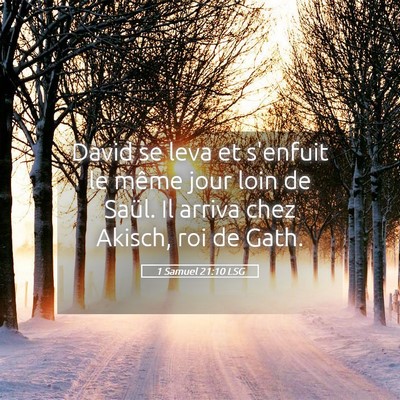 Picture 05 - 1 Samuel 21:10 LSG - David se leva et s'enfuit le même jour loin de - Bible Verse Picture