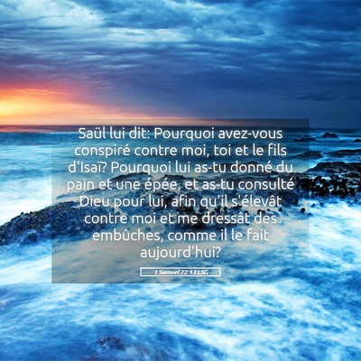 Picture 05 - 1 Samuel 22:13 LSG - Saül lui dit: Pourquoi avez-vous conspiré - Bible Verse Picture