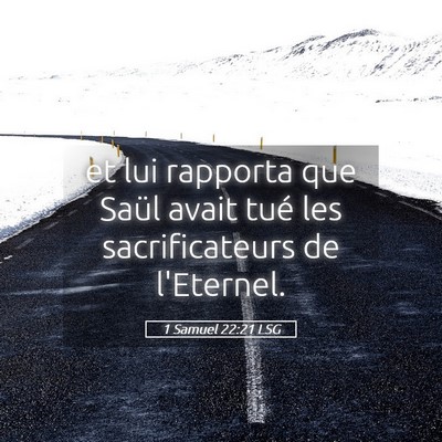 Picture 05 - 1 Samuel 22:21 LSG - et lui rapporta que Saül avait tué les - Bible Verse Picture