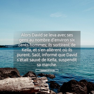 Picture 05 - 1 Samuel 23:13 LSG - Alors David se leva avec ses gens au nombre - Bible Verse Picture