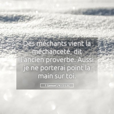 Picture 05 - 1 Samuel 24:13 LSG - Des méchants vient la méchanceté, dit l'ancien - Bible Verse Picture