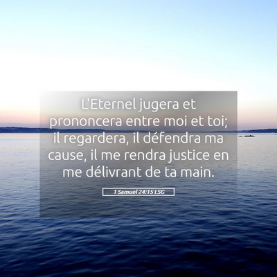 Picture 05 - 1 Samuel 24:15 LSG - L'Eternel jugera et prononcera entre moi et toi; - Bible Verse Picture