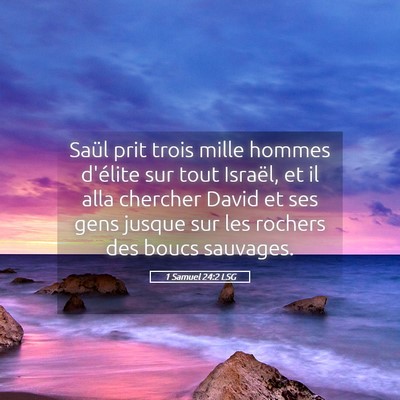 Picture 05 - 1 Samuel 24:2 LSG - Saül prit trois mille hommes d'élite sur tout - Bible Verse Picture