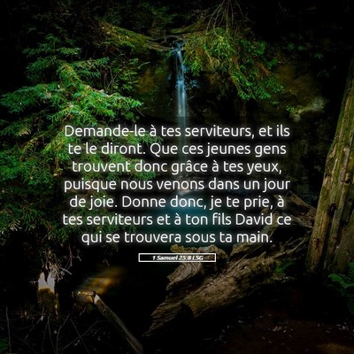 Picture 05 - 1 Samuel 25:8 LSG - Demande-le à tes serviteurs, et ils te le - Bible Verse Picture