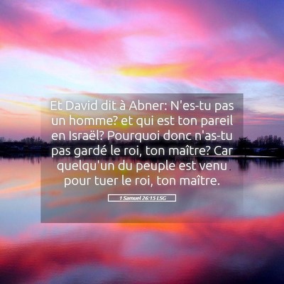 Picture 05 - 1 Samuel 26:15 LSG - Et David dit à Abner: N'es-tu pas un homme? et - Bible Verse Picture