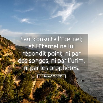 Picture 05 - 1 Samuel 28:6 LSG - Saül consulta l'Eternel; et l'Eternel ne lui - Bible Verse Picture