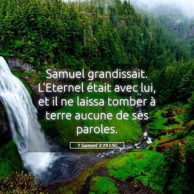 Picture 05 - 1 Samuel 3:19 LSG - Samuel grandissait. L'Eternel était avec lui, et - Bible Verse Picture