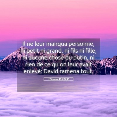 Picture 05 - 1 Samuel 30:19 LSG - Il ne leur manqua personne, ni petit ni grand, ni - Bible Verse Picture