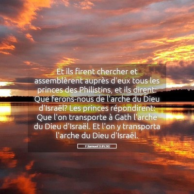 Picture 05 - 1 Samuel 5:8 LSG - Et ils firent chercher et assemblèrent auprès - Bible Verse Picture