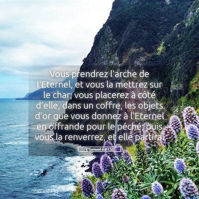 Picture 05 - 1 Samuel 6:8 LSG - Vous prendrez l'arche de l'Eternel, et vous la - Bible Verse Picture
