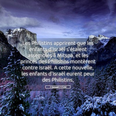 Picture 05 - 1 Samuel 7:7 LSG - Les Philistins apprirent que les enfants - Bible Verse Picture