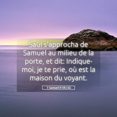 Picture 05 - 1 Samuel 9:18 LSG - Saül s'approcha de Samuel au milieu de la porte, - Bible Verse Picture