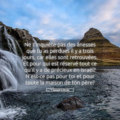 Picture 05 - 1 Samuel 9:20 LSG - Ne t'inquiète pas des ânesses que tu as perdues - Bible Verse Picture