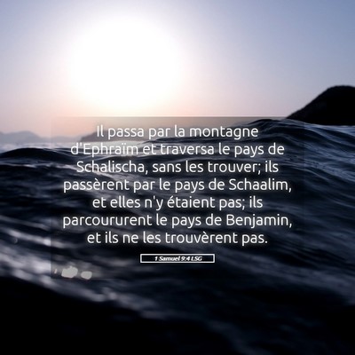 Picture 05 - 1 Samuel 9:4 LSG - Il passa par la montagne d'Ephraïm et traversa - Bible Verse Picture