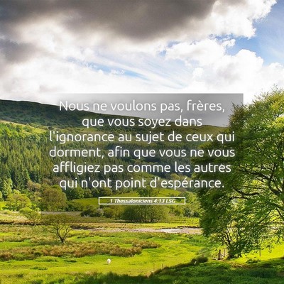 Picture 05 - 1 Thessaloniciens 4:13 LSG - Nous ne voulons pas, frères, que vous soyez dans - Bible Verse Picture