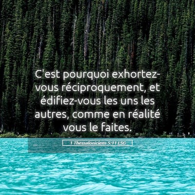 Picture 05 - 1 Thessaloniciens 5:11 LSG - C'est pourquoi exhortez-vous réciproquement, et - Bible Verse Picture