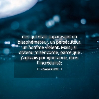 Picture 05 - 1 Timothée 1:13 LSG - moi qui étais auparavant un blasphémateur, un - Bible Verse Picture