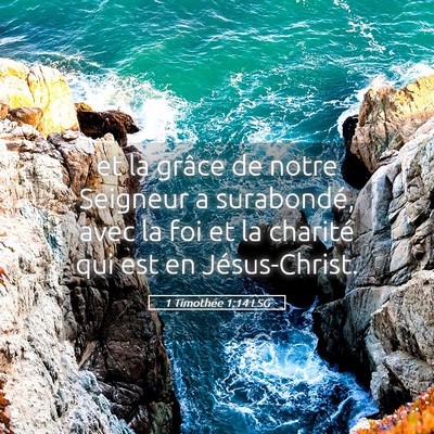 Picture 05 - 1 Timothée 1:14 LSG - et la grâce de notre Seigneur a surabondé, avec - Bible Verse Picture